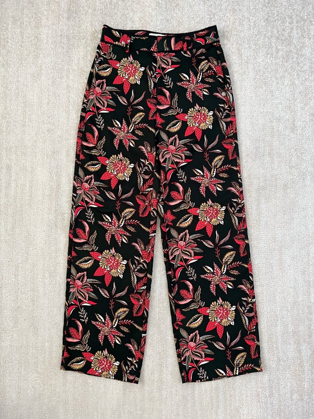 Scotch & Soda Wide Leg Trousers Pants XS Summer Tropical Print